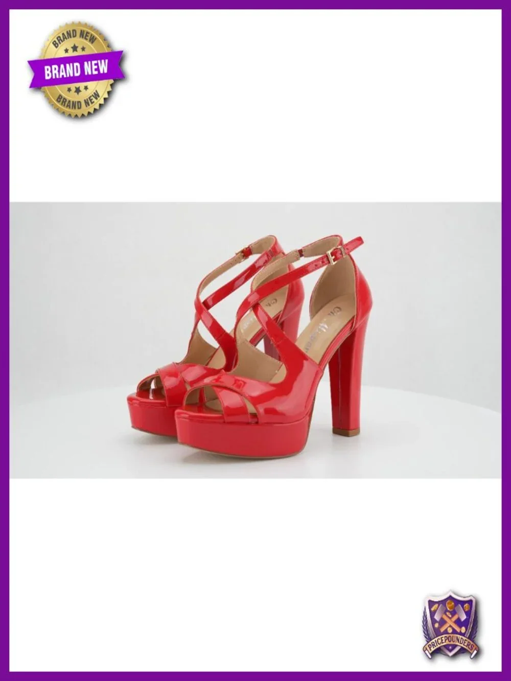 Chunky Block High Heel Platform Sandals Peep Toe Crisscross Strappy Ankle Strap
